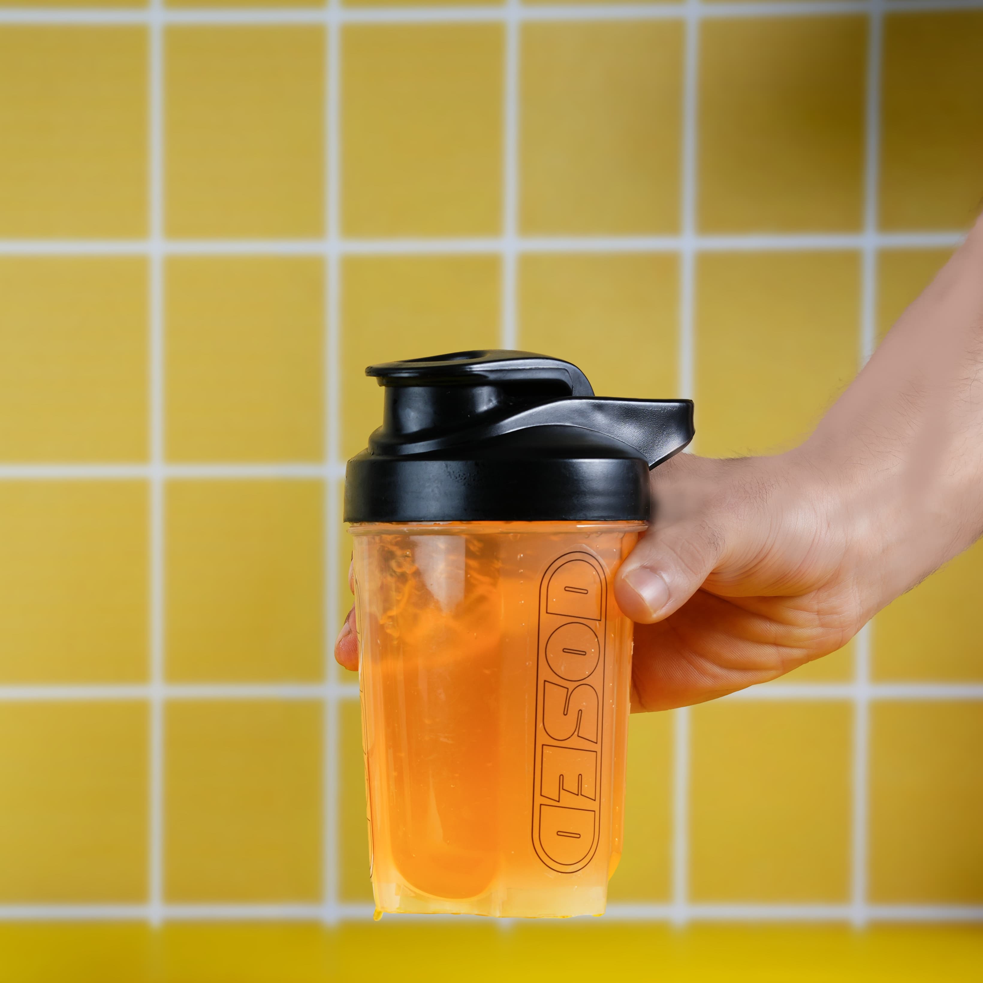 Prepared DOSED energy drink in a shaker